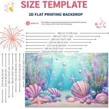1pc 2D Polyester Underwater World Backdrop, Shell And Starfish Decoration, Suitable For Indoor And Outdoor Ocean Theme Party, Summer Gathering, Photo Booth, Wall Decor, Home Decor, Event Backdrop, Multiple Sizes Available - Multicolor - View 7
