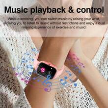 Reloj inteligente unisex, notificación de mensajes, reproducción de música, contestar llamadas - Multicolor - Ver 4