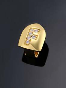 1pc Letter Zirconia Gold Tooth Cap Hip Hop Single Tooth Grill Personalized Versatile Side Tooth Decor Suitable For Men And Women - 26-letter Tooth Ornament - View 21