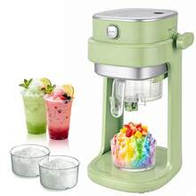Shaved Ice Machine, With Adjustable Buttons, Electric Ice-Making Function, Capable Of Producing Delicious Fluffy Ice Cream, Snow Ice And Granular Crushed Ice. Suitable For Birthday Parties, As A Gift, It Is A Must-Have For Summer! Made Of PP Material - Mint Green - View 1