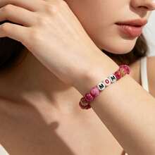 1pc Elegant Bohemian Style Women's Bracelet With MOM Letter Elastic Design, Ideal Birthday/Christmas Gift, Fashionable Casual Daily Wear - Bracelet - View 9