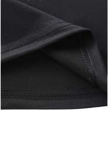 Nueva Camiseta de Cuello Redondo para Niñas, 95% Algodón, Estampado Casual y de Moda - Negro - Ver 4