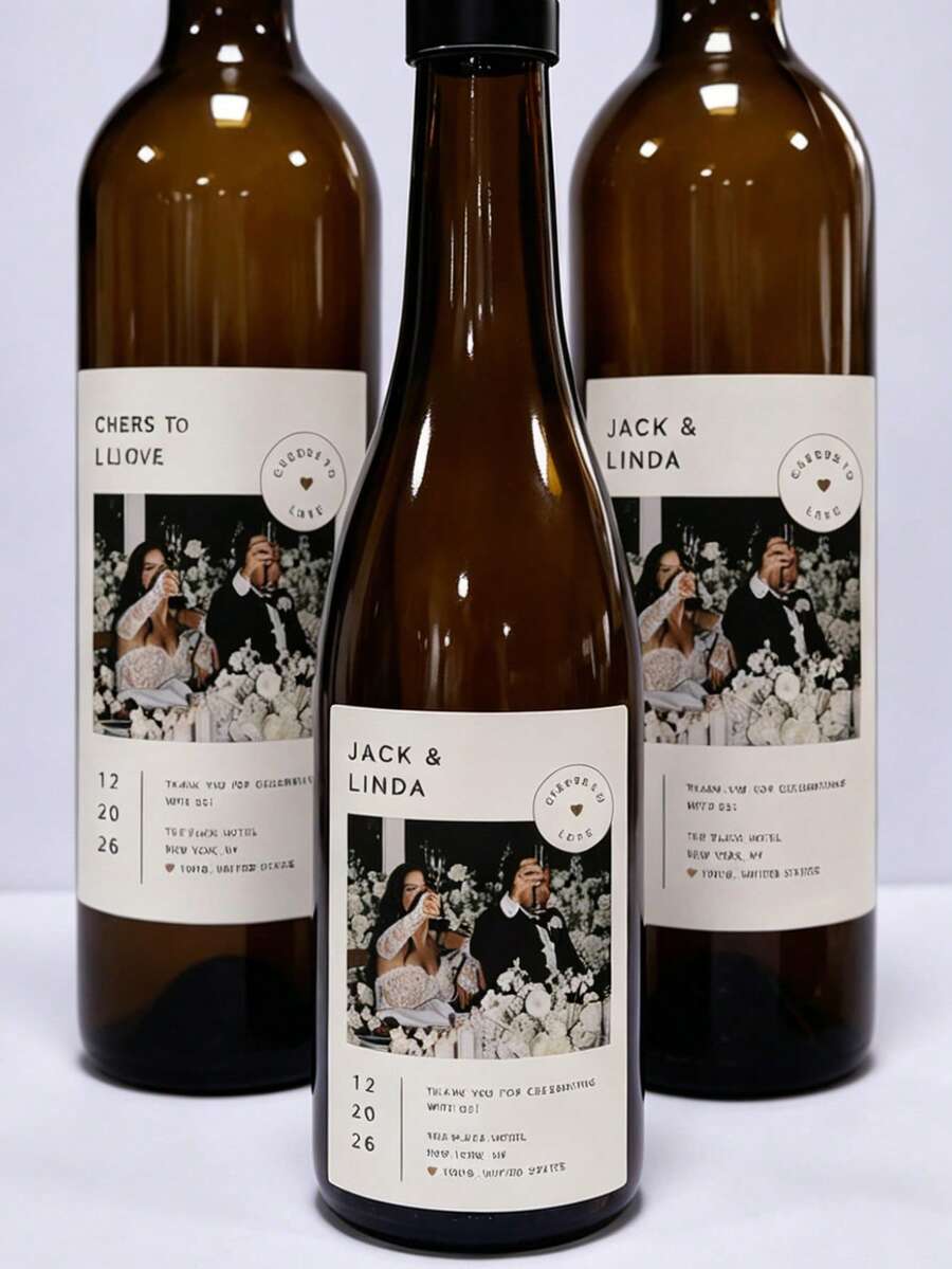 Pegatinas personalizadas para botellas de vino con foto, etiquetas personalizadas, pegatinas cuadradas, regalo romántico ideal para cumpleaños, Día del Maestro, Día de San Valentín, Día de la Madre, Día del Padre, fiesta o aniversario, regalo para parejas, mejor regalo para familia, novia, novio, dama de honor, colega, amigo, set DIY