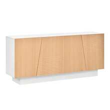 Modern 160cm Sideboard Offering Ample Storage Space, A Geometric Design And An Adjustable Shelf – Ideal Storage Unit For The Living Room, Dining Room And Entrance. - 自然色 - 查看 7