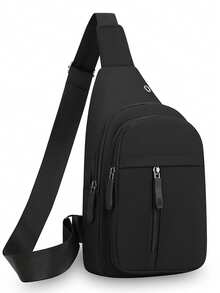 Bolso de pecho para hombre 2026 nueva moda, diseño casual de primavera, bolso bandolera de un solo hombro, bolso para exteriores de gran capacidad - A - Ver 12