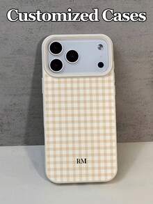 1 pieza Funda de teléfono con patrón bohemio personalizable con texto y monograma de letras, compatible con iPhone 17 Pro Max/17 Air/16E/16 Pro Max/15/14 Plus/13/12/11, S24/20 Ultra/A52S/A31A21S/A13/A05S, Note 13 Pro Plus/Note 10/Note 12C/Note 13C, hecha de material TPU, adecuada para uso personal o como regalo festivo para mejores amigos, familia y amigos, versátil para varias ocasiones - Blanco - Ver 6