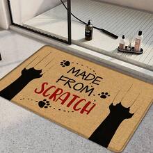 1pc, Home Decor, Cat Pattern Print, Linen Kitchen Rug, Kitchen Mat, Floor Mat, Bathroom Mat, Door Mat, 3D Print Rectangular, Suitable For Living Room, Bedroom, Hallway, Bathroom, Laundry Room - Polyester Carpet, Suitable For Indoor And Outdoor Home Decor - Multicolor - View 2