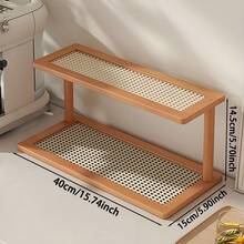 1 Giá để đồ nhà bếp bằng gỗ 2 tầng, thiết kế kệ mở, dung tích lớn để bàn đựng cốc, cốc, đồ pha trà, giá để ráo dao kéo, giá đựng gia vị, đồ trang trí & trưng bày nhà cửa, tấm mây, nhanh khô, thoáng khí & chống ẩm, thích hợp cho nhà bếp, phòng ăn, ban công, phòng khách & phòng ngủ - Nhiều màu - Xem 11