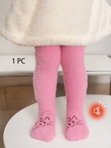 1/2 Pairs Girls/Kids/Toddlers Coral Fleece Leggings/Tights, Purple ...