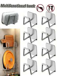 1/2/4/6/8/10pcs Stainless Steel Sink Sponge Rack For Sponge Steel Wire Ball Draining Paste The Inner Wall Of The Sink Kitchen Supplies - Multicolor - View 13