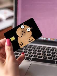 1pc Capybara Credit Card Sticker Privacy Protection Card Skin, Cute Tilted Head Guinea Pig Birthday Gift PVC Material Anti-Fingerprint Anti-Scratch Wear-Resistant Card Sleeve, Suitable For Men, Women, Couples, Small Chip Cards, Baidofu Bank Cards, Credit Cards, Transportation Cards, Student Campus Cards Personalized DIY - Type a - View 6