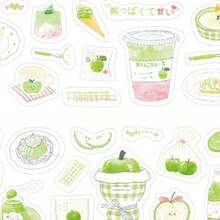 Roll Stickers Fresh Style Light Summer Green Apple Misty Island Berry Series Planner Stickers, Journal Decoration Base Collage Material Background Graffiti Stickers - Multicolor - View 1