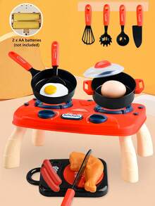 1 Set Kids Kitchen Cooking Pretend Play Toy, Realistic Stove With Light & Sound Effects, Girls Role Play Cooking Set, Parent-Child Interactive Festival Toy - 廚房玩具 - 查看 5