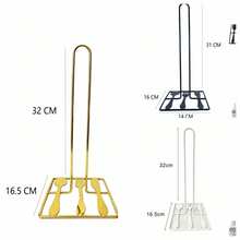 Modern Minimalist Metal Paper Towel Stand, Utensil Motif Decorative Base, Lightweight Yet Sturdy Freestanding Design For Easy Movement & Kitchen Countertop Organization - Multicolor - View 13
