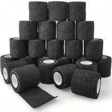 1 Set 4 Rolls Black Elastic Self-Adhesive Bandage, Flexible Breathable Non-Woven Adhesive Bandage - Black - View 3