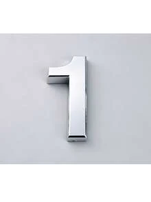 1pc ABS Digital Signage Minimalist Mirror Silver Geometric Shape Self-Adhesive Backing No Drilling Sun Protection Waterproof Number Sign Suitable For Apartment Door Residential House Number - House Number - View 9