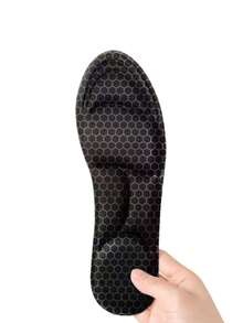 1pair 5d Shoe Insoles With Memory Foam, Comfortable And High Elasticity Thick Insoles For Running Shoes Women Men Sneakers - Black - View 5