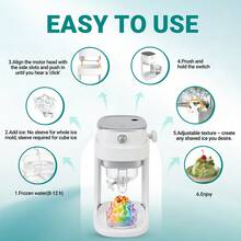 Shaved Ice Machine, With Adjustable Buttons, Electric Ice-Making Function, Capable Of Producing Delicious Fluffy Ice Cream, Snow Ice And Granular Crushed Ice. Suitable For Birthday Parties, As A Gift, It Is A Must-Have For Summer! Made Of PP Material - White - View 5