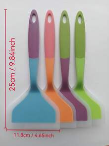 1/2pcs Multi-Color Multi-Function Silicone Spatula - Non-Stick, Heat-Resistant, Ergonomic Handle, Suitable For Cooking, Stirring And Grilling - Applicable For Pancakes, Steaks And More. - Ergonomic Handle Design, Durable Kitchen Tool, Wok Spatula, Frying Pan Spatula, Wide Pancake Spatula, Non-Stick Heat-Resistant Pancake Spatula, Women's Gift - Multicolor - View 14