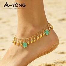 Dubai Fashion Anklet Bracelet 21k Gold Plated Arabic Islamic Vintage Coin Anklet Oman Women's Activity Party Lucky Accessory - Anklet - View 9