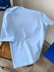 Camiseta de manga corta para hombre, con estampado de peces koi en ambas caras, cuello redondo, estilo casual deportivo, moda moderna, corte holgado, para estudiantes y adolescentes. - Negro - Ver 9