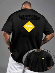 Neumático Ardiente - Divertida y humorística, impresión a doble cara en la parte delantera y trasera, nueva camiseta de cuello redondo para hombre, estilo casual deportivo, moderna, a la - Blanco - Ver 7