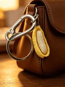 1pc 3D Half-Peeled Banana Keychain, Novel Fruit Pendant, Suitable For Backpacks And Wallets, Cute Japanese Style Food Charm, Unique Gift For Students, Couples, And Best Friends - Multicolor - View 4