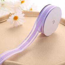 10碼格紋蕾絲緞帶，波浪邊，25mm寬，適用於手工藝、服飾、禮物包裝、髮飾、派對裝飾、生日禮物包裝、婚禮 - A - 查看 8