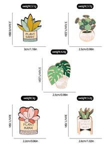 1/5pcs Artistic Fresh Green Plant Potted Brooch, Succulent Monstera Leaf Shaped Metal Pin, High Fidelity Exquisite Craftsmanship With Texture, Versatile Eye-Catching Accessory For Daily Wear - Multicolor - View 4