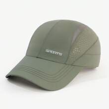 1pc SPORTS Letter Foil Print Quick-Dry Mesh Breathable Sun Protection Baseball Cap For Outdoor Sports, Hiking, Climbing - SPORTS Hot Stamped Quick-drying Cap - View 18