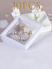 1/10pcs Transparent PE Film Jewelry Display Box, Dustproof Antioxidant Jewelry Storage Box, Floating Frame Jewelry Organizer Box - Multicolor - View 15