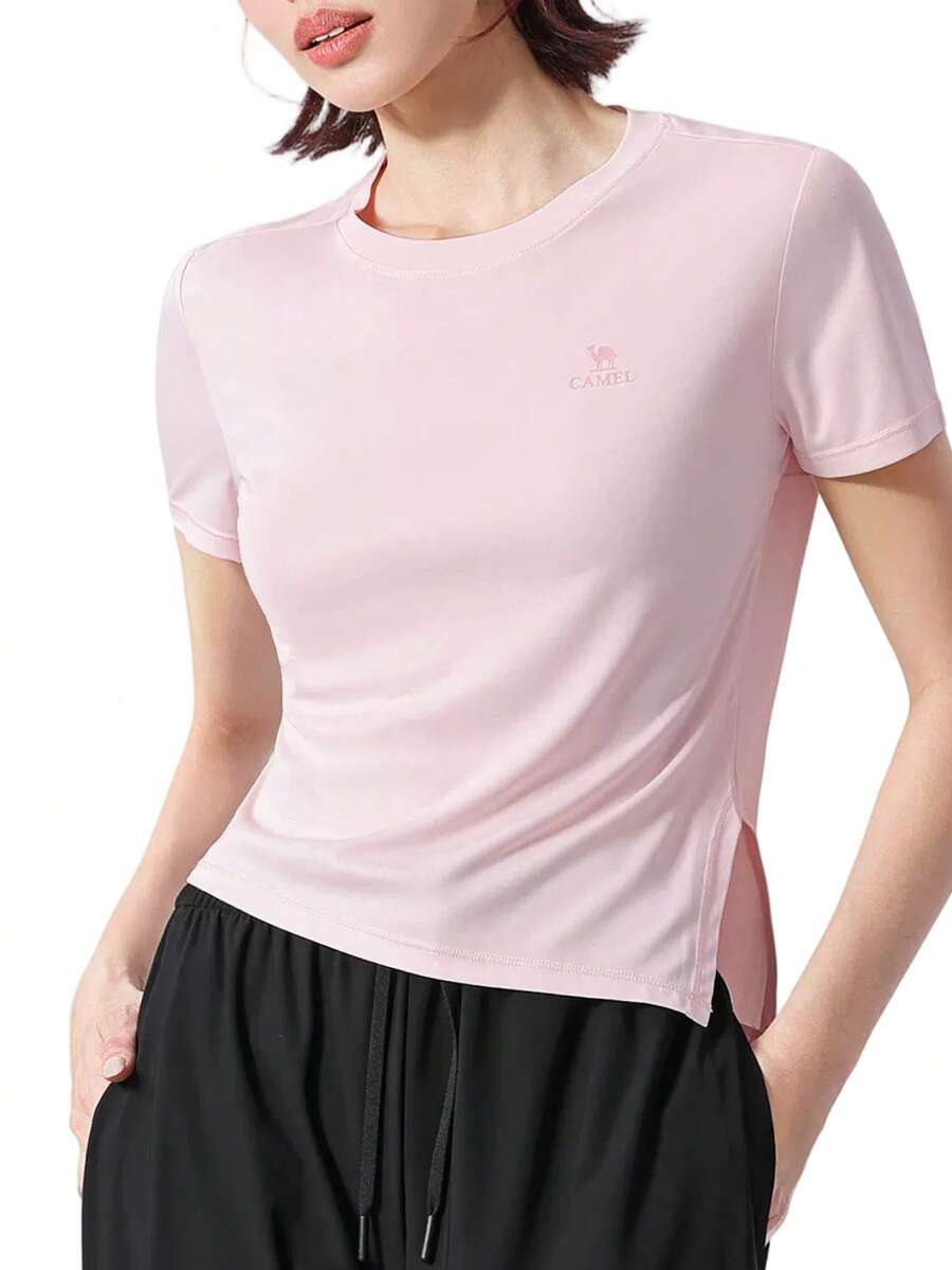 CAMEL CROWN Women's Outdoor Sports T-Shirt, Quick-Drying Breathable Running Fitness Wear - Fantasy Pink - View 1