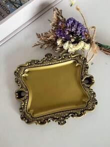 Vintage Gold Jewelry Tray, Rustic Style Ring Dish, Antique Brass Earring Necklace Tray, Cute Mini Jewelry - Colorful - View 11