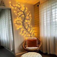 1.5m 72 LED Vine Branch Lights, Flexible Bendable Branch Design, USB Powered, Indoor Decoration For Bedroom, Living Room, Cafe, Wall Decor, Holiday Atmosphere Setup For Valentine's Day, Christmas, Wedding, Engagement Ceremony, And Unique Vase Decor - A Tree Vine Lamp - View 10