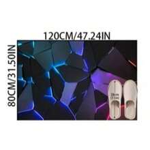 1pc Neon Geometric Fragment Floor Mat Decorative Rug, Bedroom Decor, Floor Mat, Carpet, Home Decor, Living Room Rug, Living Room Small Rug, Bedroom Rug, Living Room Home Decor, Outdoor Rug, Washable Rug - Multicolor - View 16