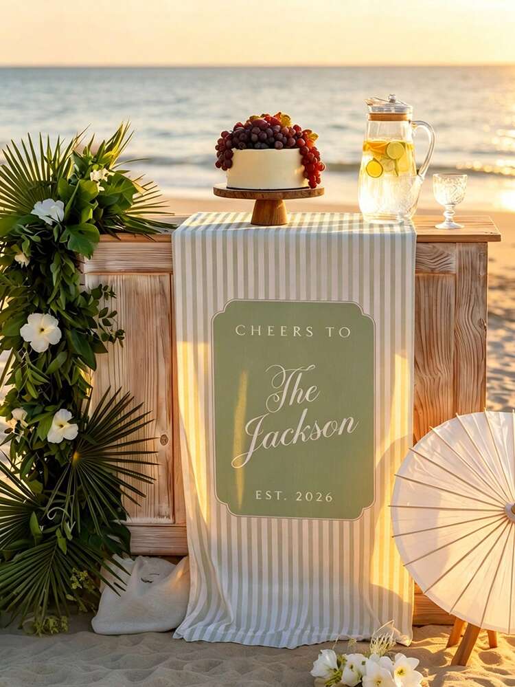 Customized Wedding Welcome Sign, Fabric Bar Menu Sign, Wedding Bar Banner, Birthday Anniversary Customized Bar, Wedding Reception Decoration - Multicolor - View 3