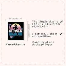 50pcs Outdoor Sports Cartoon Creative Running American Silhouette Decorative Skateboard Storage Box Stickers - Running - View 2