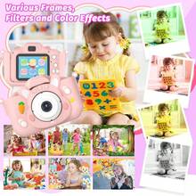 Children's Camera Toy Birthday Gift Fun Magic HD Mini Colorful Frame Cartoon Kids Selfie Toy Vlog Digital Video Recording Photo Camera - Multicolor - View 8