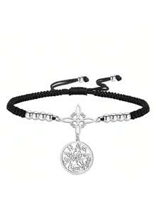 LIKGREAT 1pc Double Protection Bracelet Witch Knot Pentagram Tetragrammaton Stainless Steel Jewerly - Bracelet Series - View 10