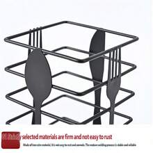 Lightweight & Space-Saving Metal Cutlery Organizer, Fork Motif Design, Easy Clean & Quick Dry Utensil Holder For Countertop, Sink Side & Dining Table Storage - View 3