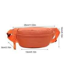 Bolso cruzado informal de lona de nailon con cremallera, estilo coreano, bolso de pecho de lona, bolso tipo banana, bolso de mano, riñonera para mujer/niñas - Verde - Ver 8
