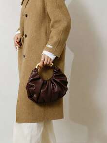 Fashionable Minimalist Pleated Cloud Handbag New Versatile Shoulder Underarm Bag - Coffee - View 4