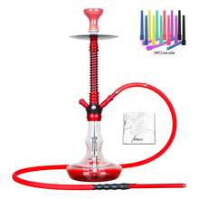Arabian Hookah Pot Aluminum Alloy Spring Style With Aluminum Foil And Disposable Mouthpiece Silicone Tube Aluminum Alloy Handle Spring Protective Sleeve Charcoal Clip Ceramic Smoke Bowl Artificial Glass Pot Base - one-size - View 11