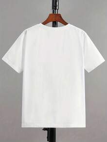 Face Short Sleeve T-Shirt - Casual Round Neck Blouse For Summer Outdoor Games, No Numbers, Hand Wash - Comfortable For Summer - Putih - View 4