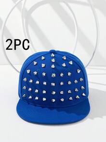 1pc New Rivet Design Fashion Versatile Baseball Cap, Sparkling Fabric Rhinestone Decor, Party Wear,Summer,Beach,Hat - Multicolor - View 30