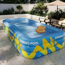 Large Inflatable Swimming Pool, Thickened Outdoor Home Pool, Family Slide Pool, Suitable For Family Gatherings, Outdoor Patio - PVC Material Pool - A - View 2