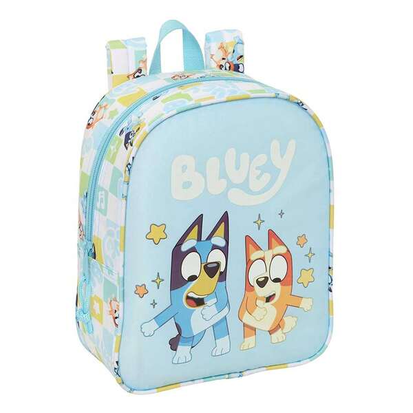 Safta | Bluey Let's Adaptable Kindergarten School Backpack For Trolley (Without Trolley) Main Compartment With Zipper