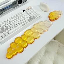 人體工學雲朵矽膠凝膠鍵盤與滑鼠腕墊套組 – 透明腕墊適用於 60%/68%/75% 鍵盤，極致舒適與腕部支撐，適合打字與遊戲 - 查看 25