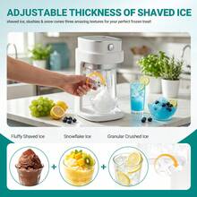 Shaved Ice Machine, With Adjustable Buttons, Electric Ice-Making Function, Capable Of Producing Delicious Fluffy Ice Cream, Snow Ice And Granular Crushed Ice. Suitable For Birthday Parties, As A Gift, It Is A Must-Have For Summer! Made Of PP Material - White - View 4