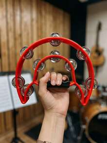 Luxury Double-Layer Bell Handheld Tambourine, Lightweight Percussion Instrument For Singers, Suitable For Stage Performance, Singing, Dance Rhythm Training, Musical Instrument Party Supplies, Father's Gift, Graduation Season, Back To School Season New Semester Gift - Multicolor - View 17